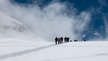 Hiking  on the Mont Blanc Glacier